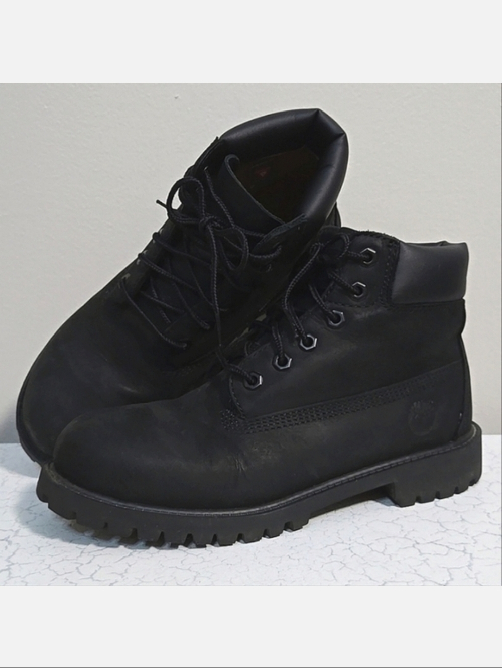 Timberland Kids Black Classic Boots, Size 3 Youth ~ VGUC